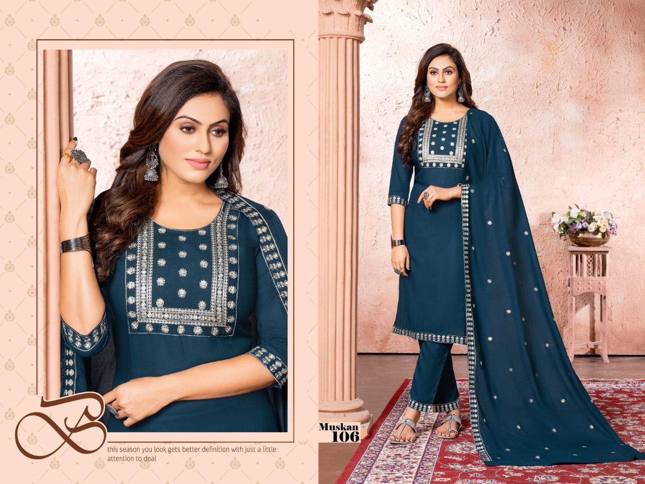 Beauty Queen Muskan 3 Festive Wear Ready Made Suit Collection